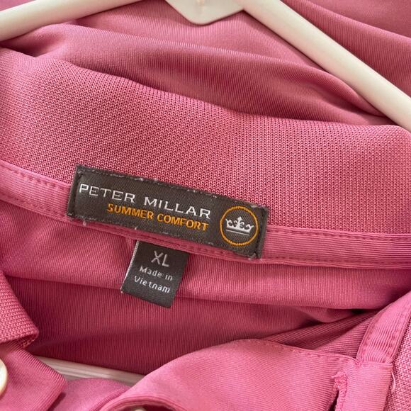 Peter Millar polo golf shirt SUMMER COMFORT men's extra large XL pink RICHLAND - Picture 7 of 16
